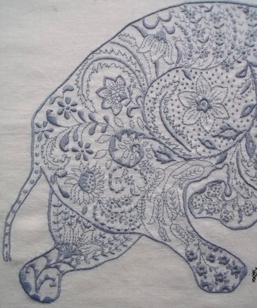 Embroidered elephant: detail of back part