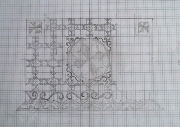 Ipsden Church, Oxon. Design 2. for altar frontal (Mary Addison)