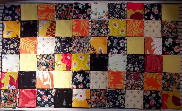 Loose pieces for patchwork, placed not sewn 