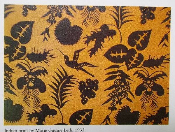 Indigo print: Marie Gudme Leth, 1935 (from 'Modern Block Printed Textiles' by Alan Powers, Walker books, 1992)