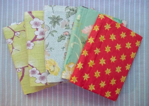 A5 notebboks with cotton slip covers