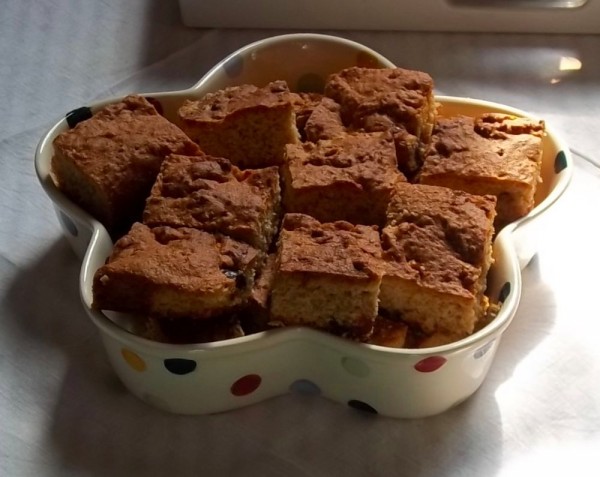 Cherry and almond blondies