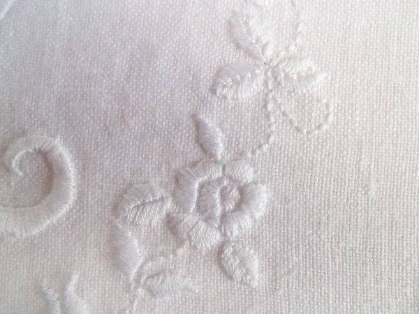 F&M hand embroidered monogram: detail