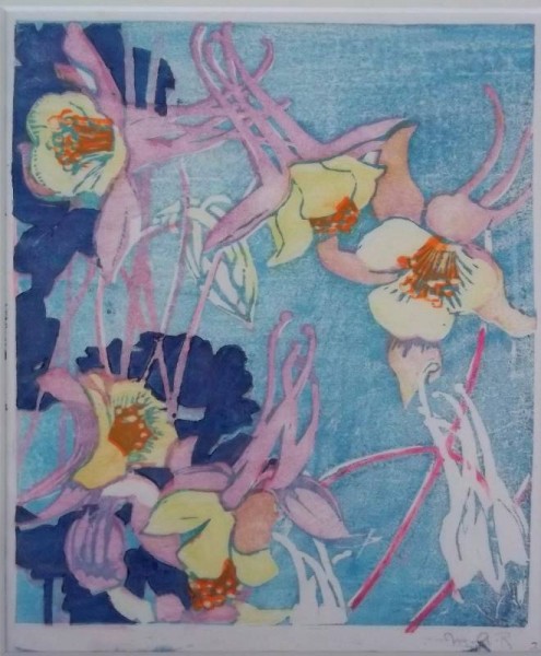 Mabel Royds 'Columbine' woodcut