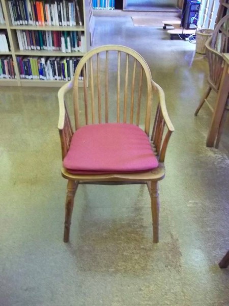 Balliol College Library: old library chair with cushions