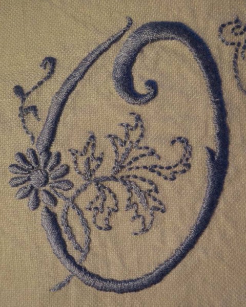 Double wedding monogram: detail (Mary Addison)