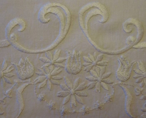 Altar cloth for Balliol College: detail of hand embroidery (Mary Addison)