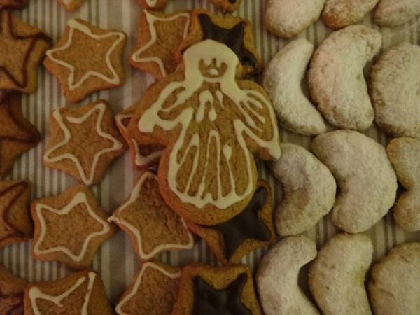 Christmas Biscuits: left to right - gingerbread stars and  kipferl