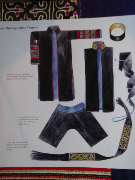 Vietnamese Black Hmong clothing (from Catherine Legrand's Textiles: A World Tour T & H 2008)