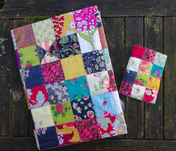 Patchwork slipcase cover for scrapbook and patchwork needecase