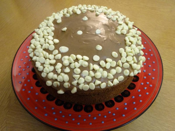 Ovaltine cake with ovaltine fudge icing