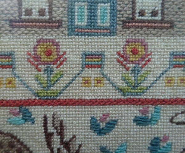 Needlepoint sampler detail