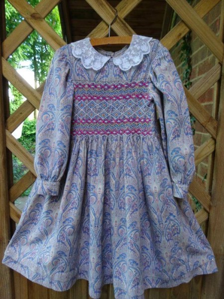 Child's dress in Liberty fabric (wool/cotton mix)
