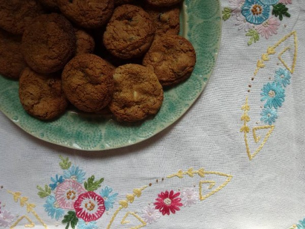 Cranberry and white chocolate biscuits 