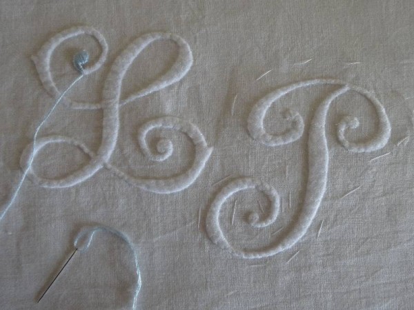 Felt letters as a base for embroidery