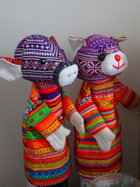 Hand crafted Vietnamese hand puppets in new and vintage textiles