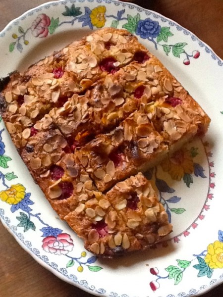 White chocolate, cinnamon and raspberry blondie  (From Harry Eastwood's 'Red Velvet Chocolate Heartache', Bantam 2009_