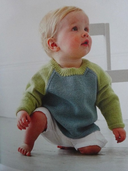 Debbie Bliss: 2 colour raglan sweater from Baby Cahmerino 5 (2013)