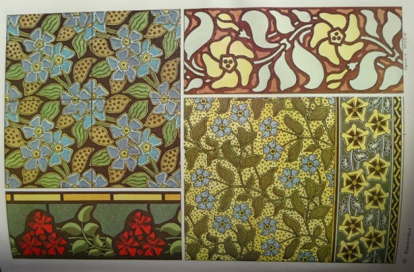 A page of designs with periwinkles by M.P.Verneuil  (Dover Pulications, 1976)