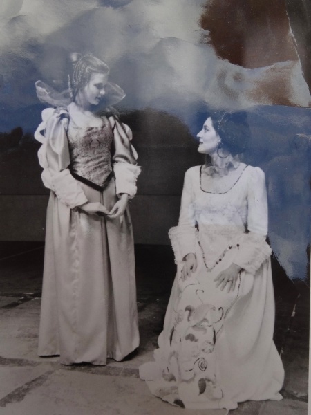 Alison Stamp as Cariola and Jillian Crowe as the duchess in Stephen Oliver's 1971 Oxford Playhouse production of his opera 'The Duchess of Malfi'