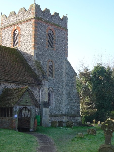 North Stoke Church, Oxon 11am February 2015, cold and still frosty in spite of being sunny 