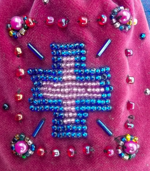 Bead embroidered bag (hand embroidered by Mary Addison)