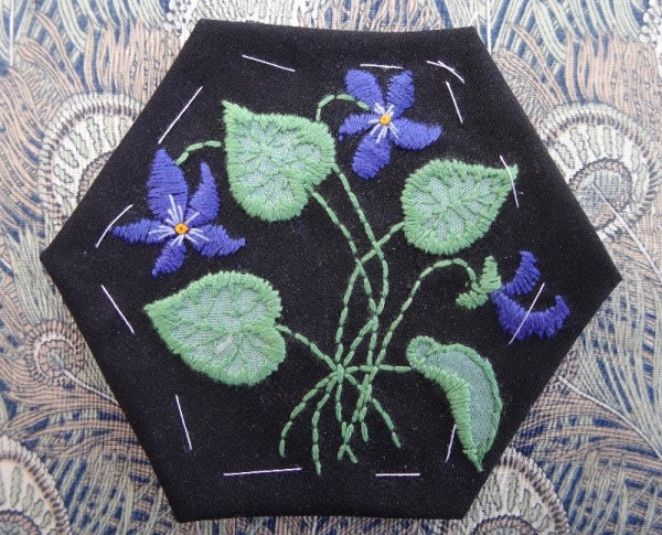 Altar frontal for Ipsden Ch. Oxon: violet (hand embroidered by Mary Addison)