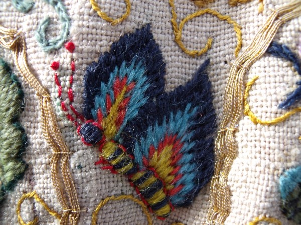 Butterfly from Elizabethan embroidered jacket (made by Mary Addison)