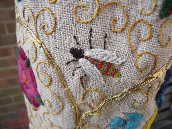 Insect from Elizabethan embroidered jacket (made by Mary Addison)