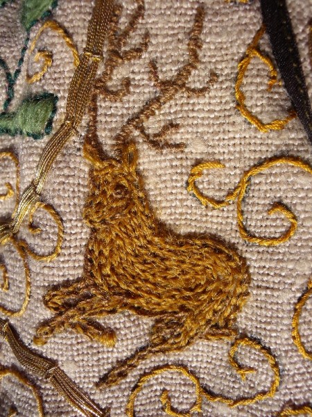 Deer  from Elizabethan embroidered jacket (made by Mary Addison)
