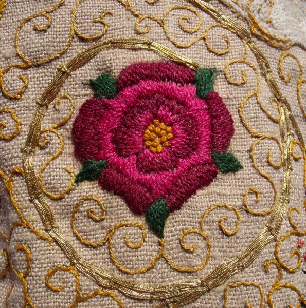 Tudor rose (from Elizabethan jacket made by Mary Addison)