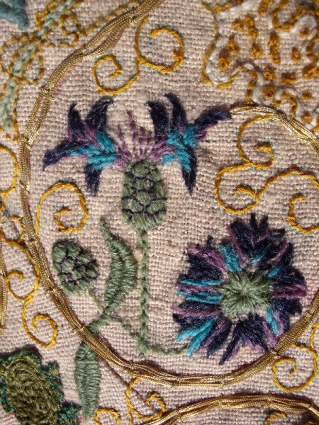 Cornflower from Elizabethan embroidered jacket (made by Mary Addison)