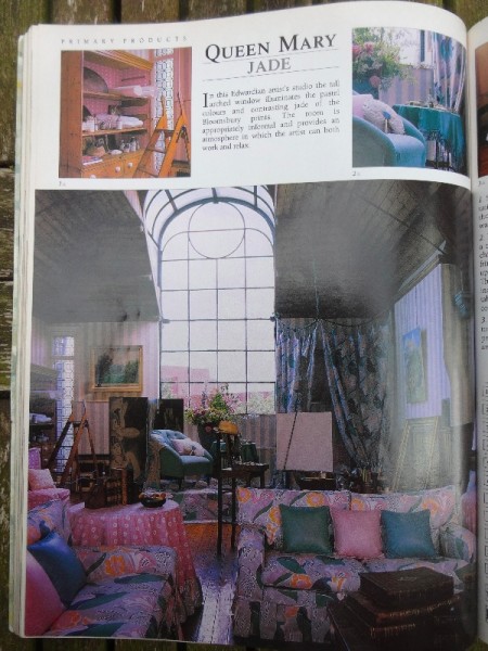 Laura Ashley Catalogue of 1987 featuring Bloombury fabrics. (Picture shows Studio on the Talgarth Road, London)