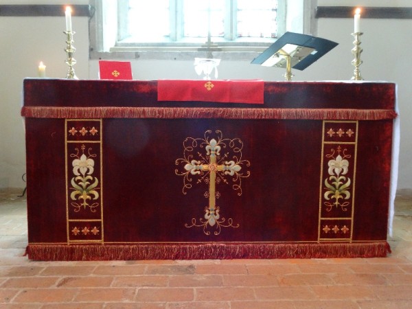 Red altar frontal (North Stoke Church, Oxon.)