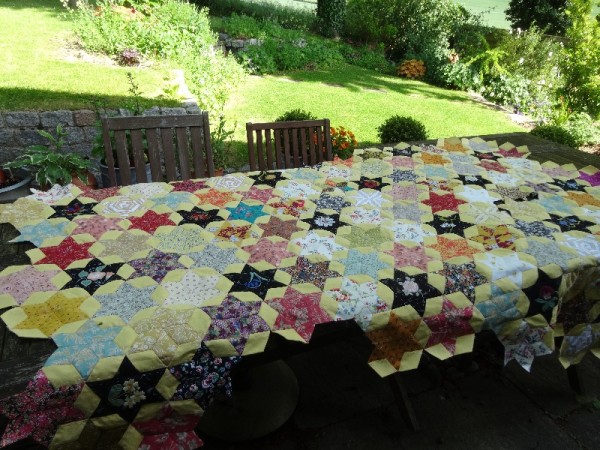 Altar frontal for Ipsden Ch. Oxon: joining up the patches continues.