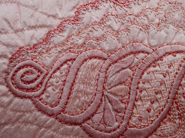 Embroidered shell: detail