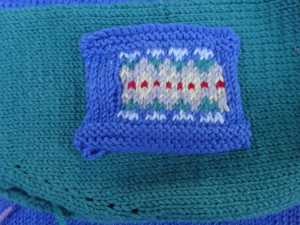 Fair Isle knitting sample