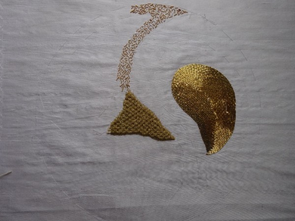 Goldwork sampler -  the design is just about discernible