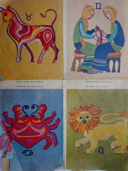 Zodiac embroideries (from Woman's Own magazine 1960s?)
