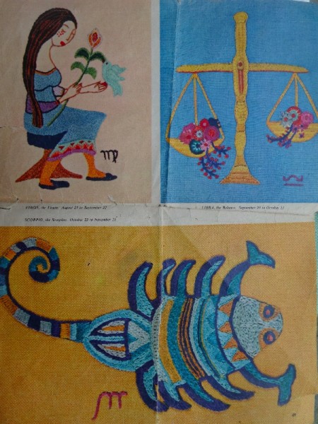 Zodiac embroideries (from Woman'sOwn magazine, 1960s?)