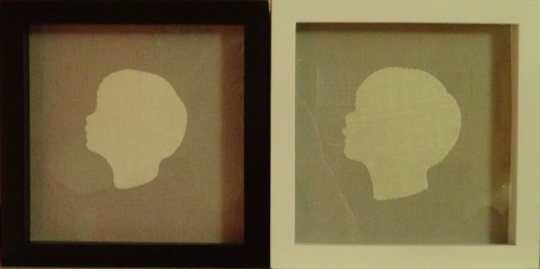 Silhouette heads: silk on linen made by Mary Addison
