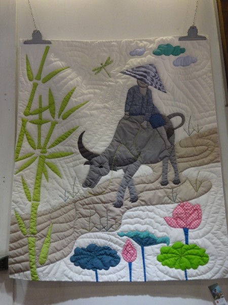 Mekong Quilts: Water buffalo cushion cover (hand appliquéd)