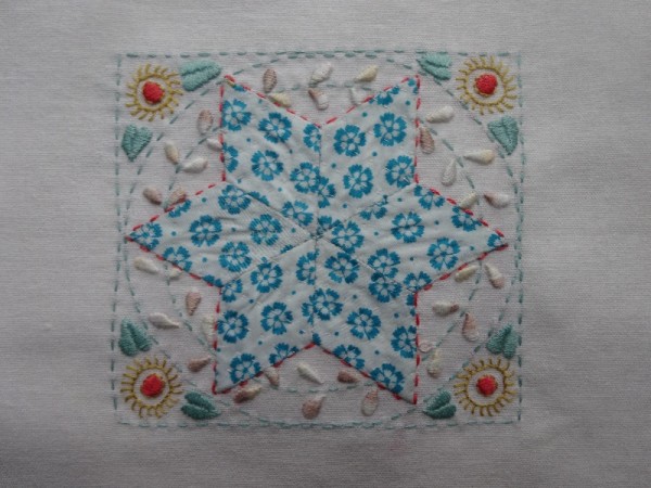 Embellished patchwork star  (hand embroidered by Mary Addison)