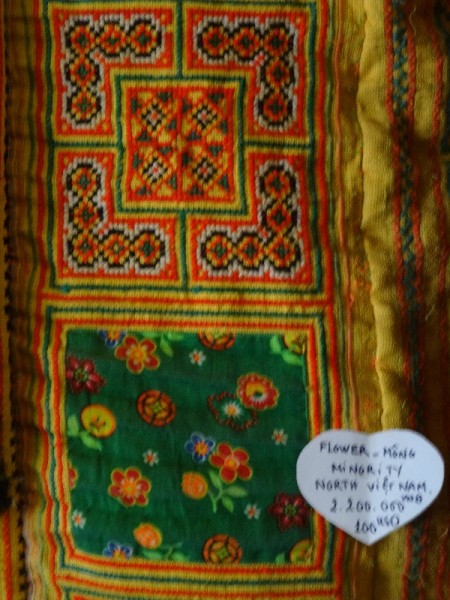 Vietnamese embroidery: bands of appliqué and embroidery by the Flower Mong people