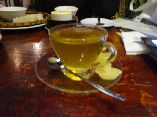 Green tea with ginger (for anyone fed up with all the coffee)