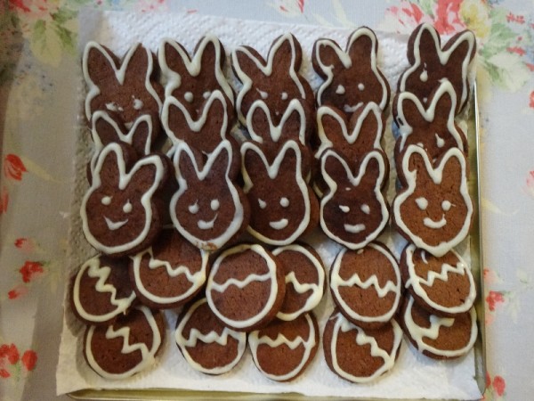 Bunny and egg biscuits for Easter