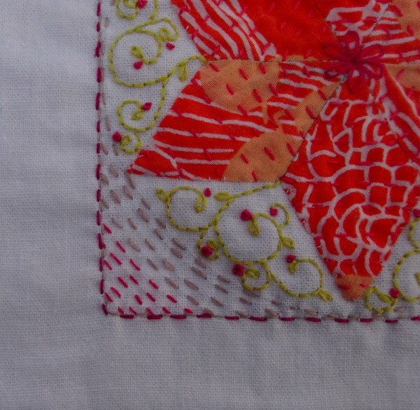 Detail of embroidered patchwork star
