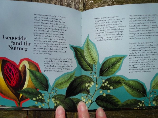 From Chris Beardshaw's 100 Plants that almost changed the World: detail of pages on nutmeg.