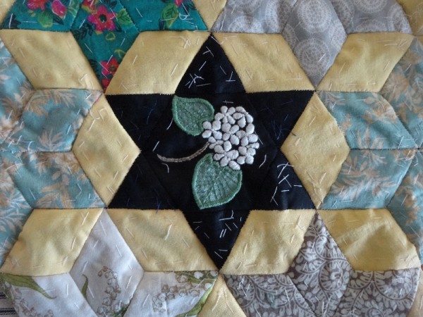 Ipsden altar frontal: embroidered viburnum (Viburnum sieboldii 'Seneca'