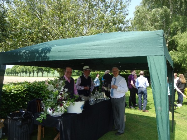 Ipsden - the vicar's farewell party; the gentlemen of the drink tent